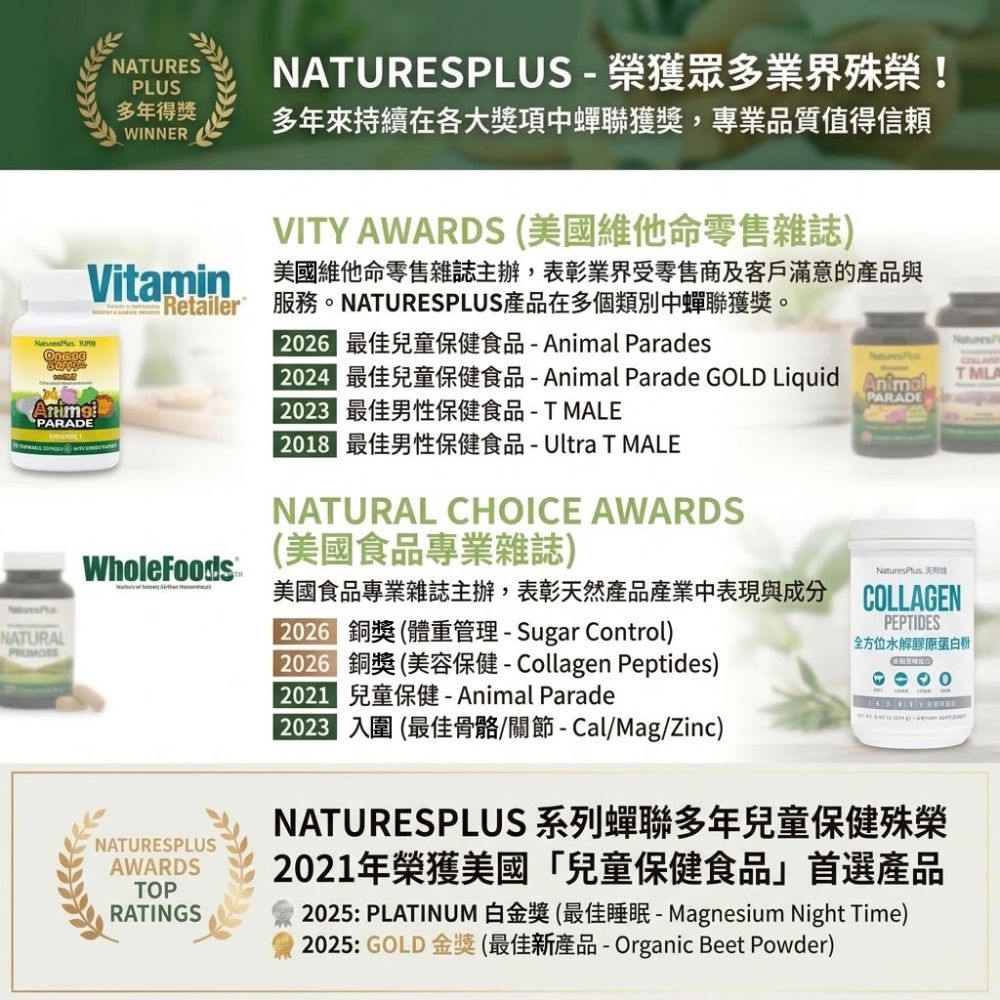 NaturesPlus 天然佳_得獎獎項