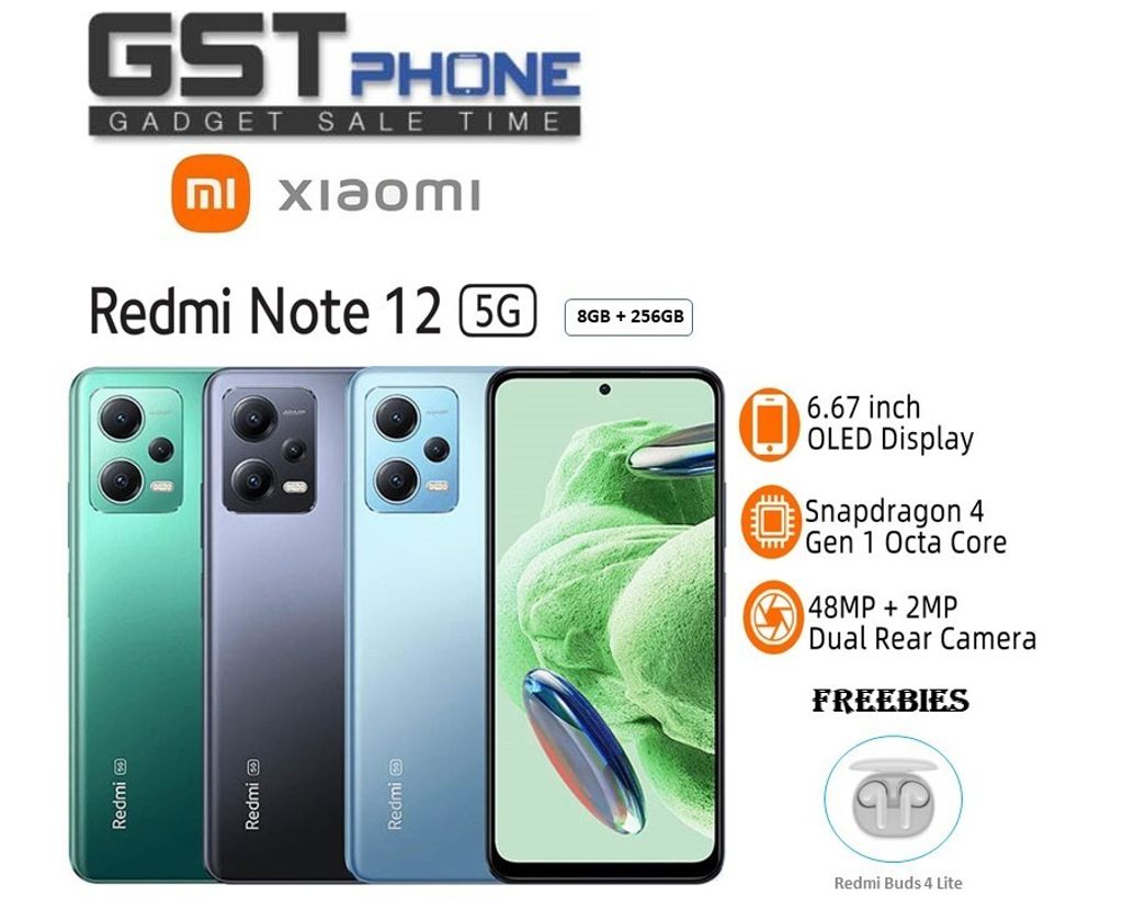 Xiaomi Redmi Note 12 5G 8GB Ram+256GB Rom (Original Malaysia Set