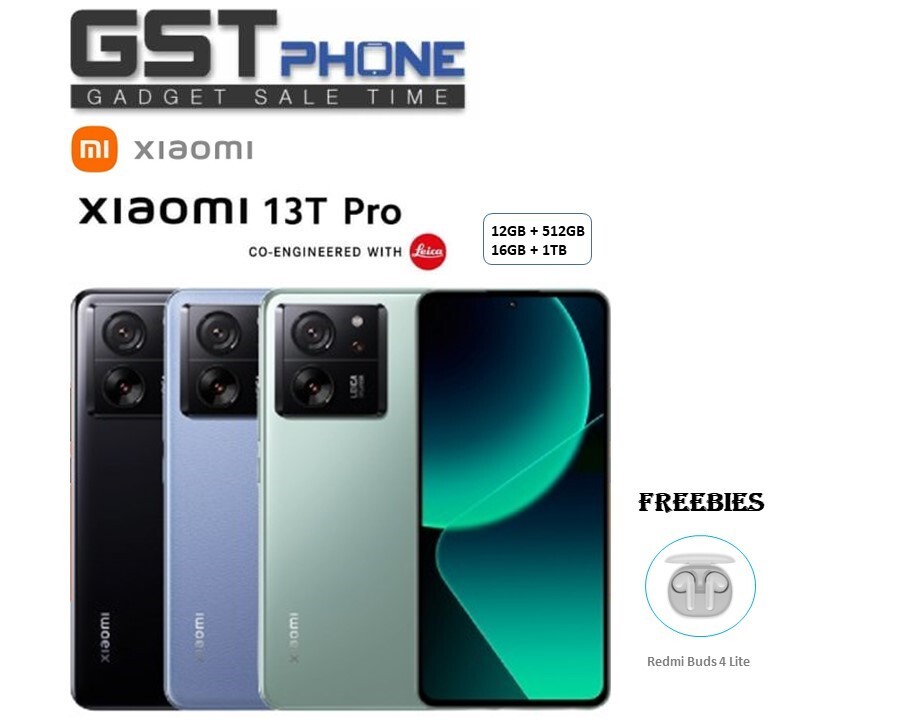 Xiaomi 13T Pro 5G (12GB+512GB) (16GB+1TB) (Original Malaysia Set) With  Premium Gift