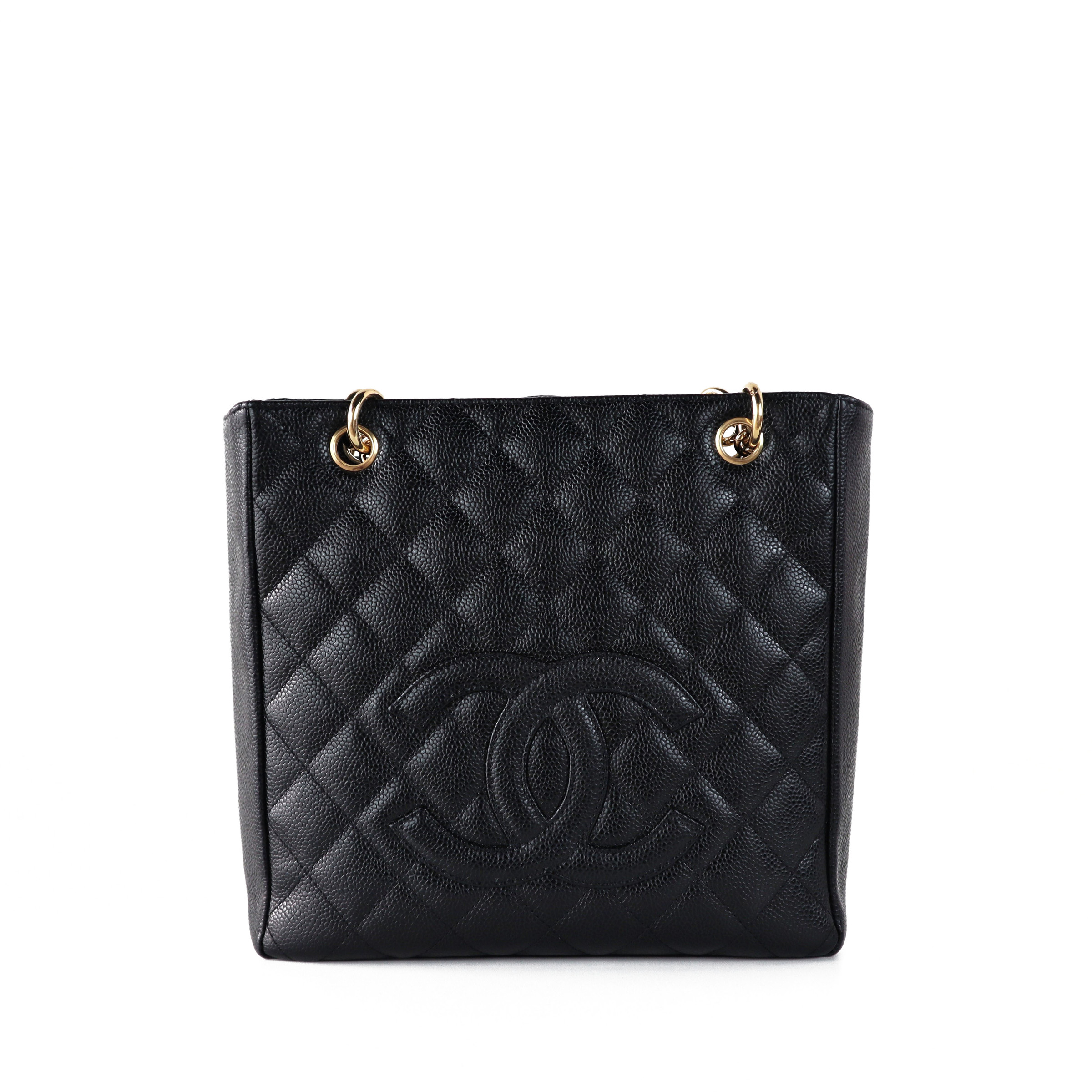 Chanel - Burgundy Quilted Caviar Petite Shopping Tote (PST)