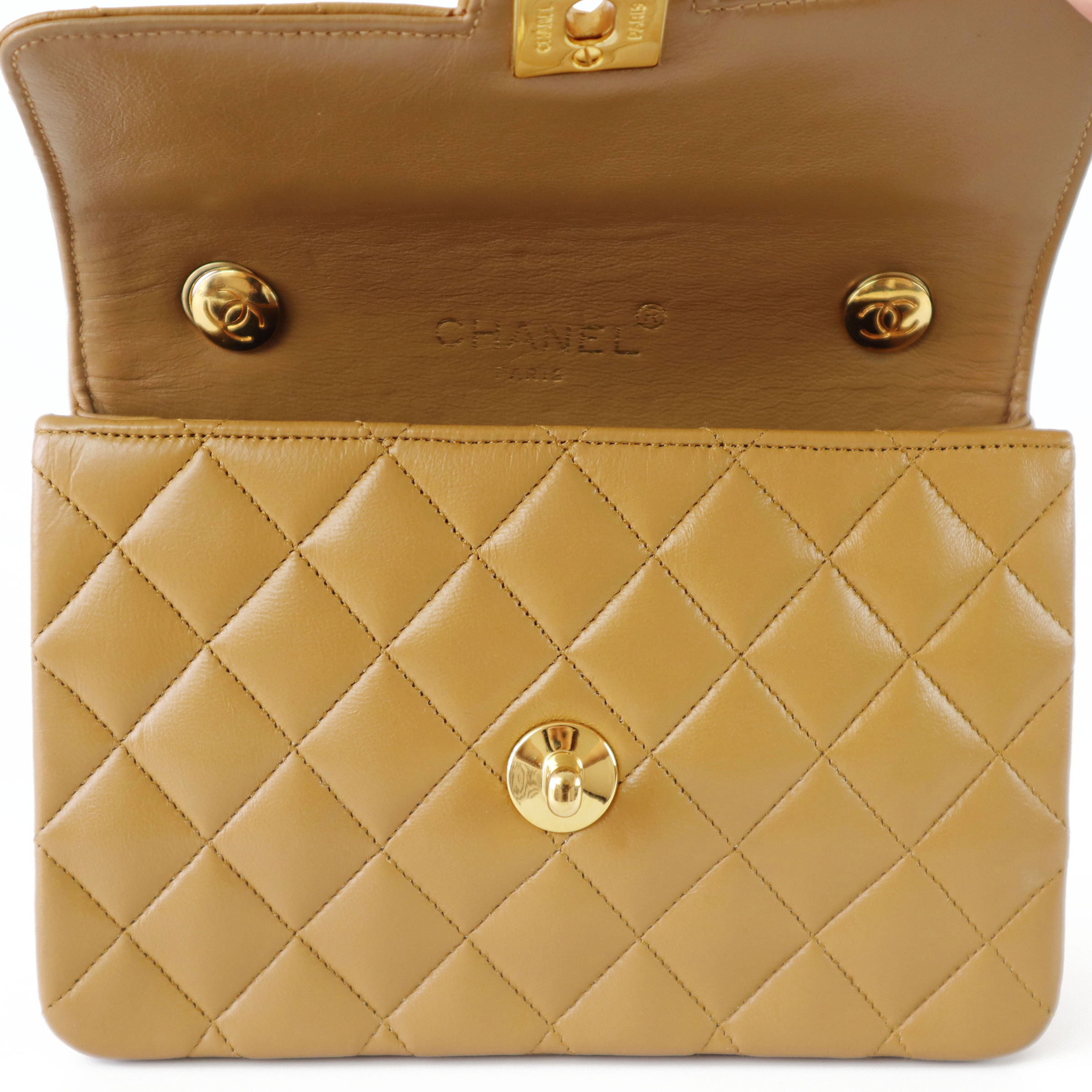 Chanel Vintage Circle CC Turnlock Mini Flap in Dark Beige / Caramel  Lambskin 24k GHW – Vintaged