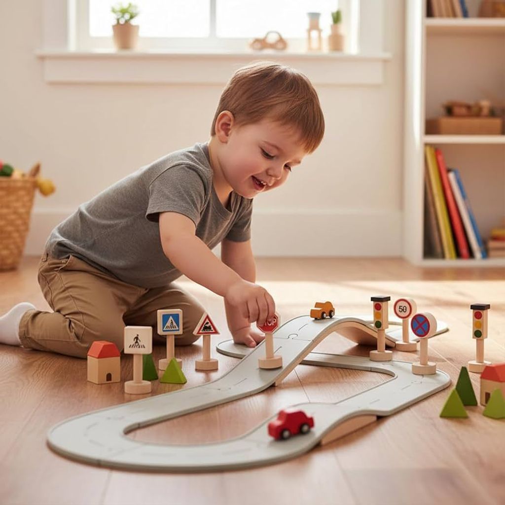 Plan Toys Set Of Traffic Sign & Lights 6203 2