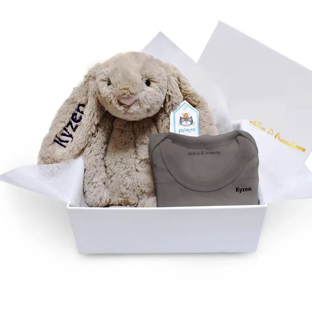 GIFT SET-BASHFUL-BEIGE-BUNNY-BEIGEROMPER