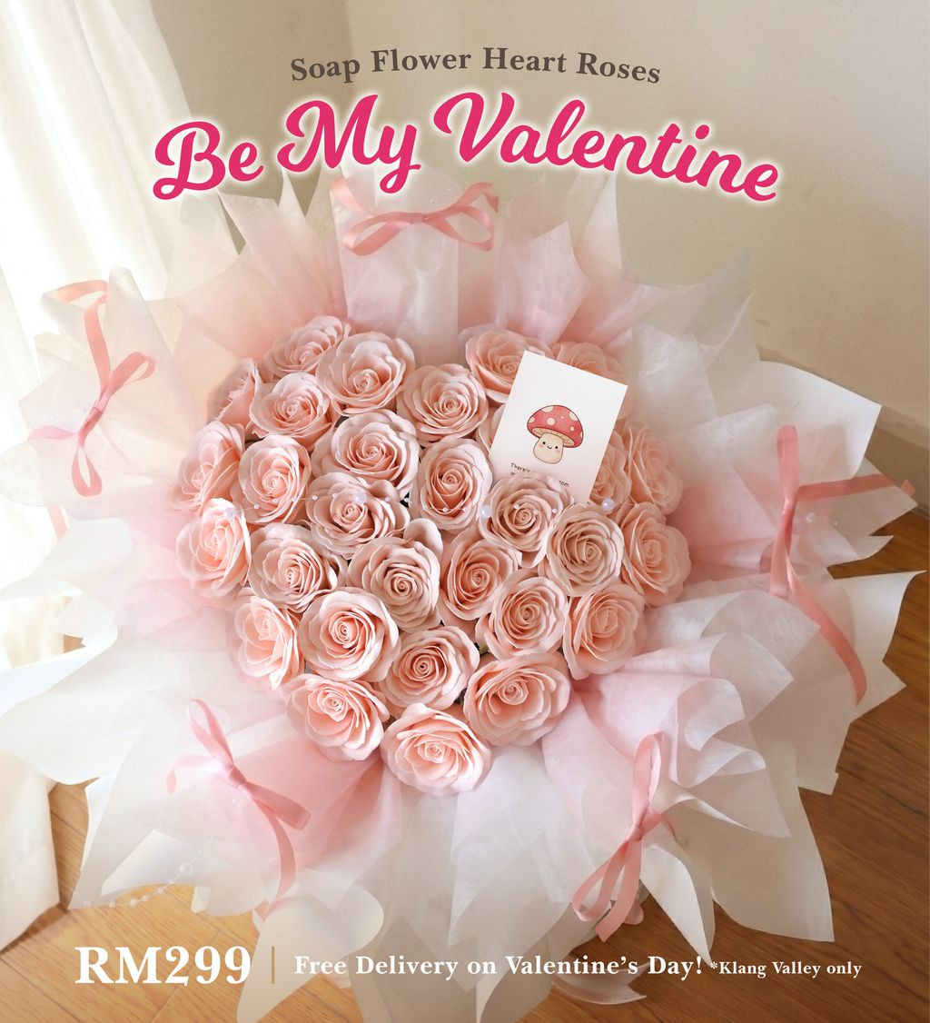 Be My Valentine roses bouquet visual - Pink-02