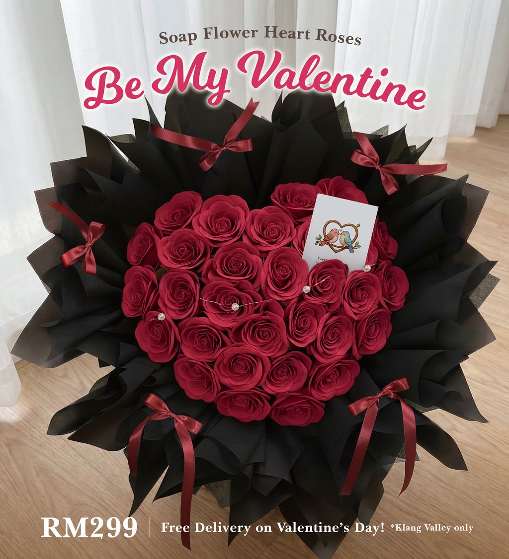 Be My Valentine roses bouquet visual - Pink-01