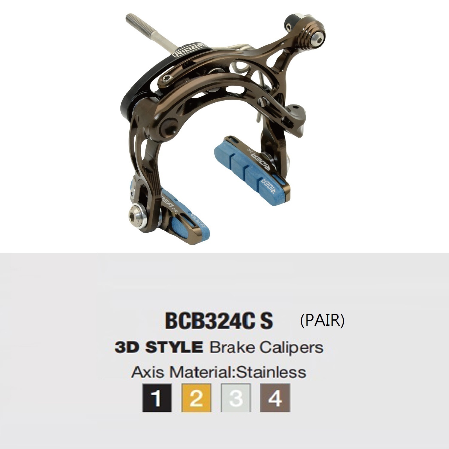 超目玉 正規品 リデア 自転車 LSCB3D C-Brake Calipers チタンボルト カラー：シルバー シルバー RIDEA