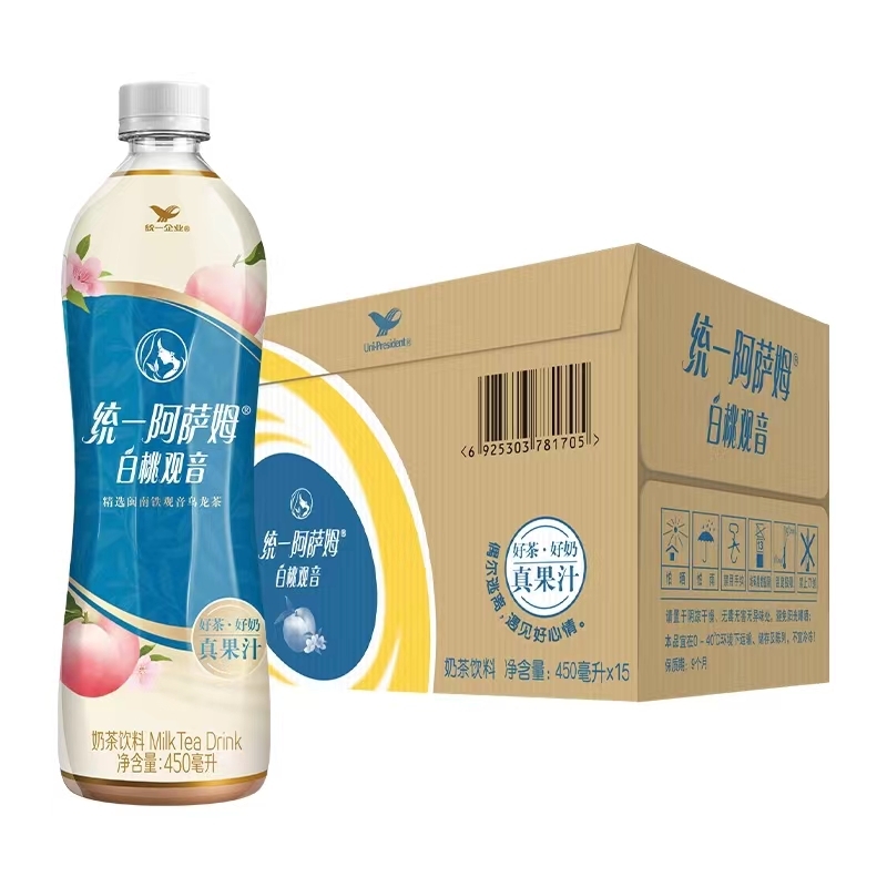 Uni-President Assam White Peach Guan Yin Milk Tea Drinks 450ML