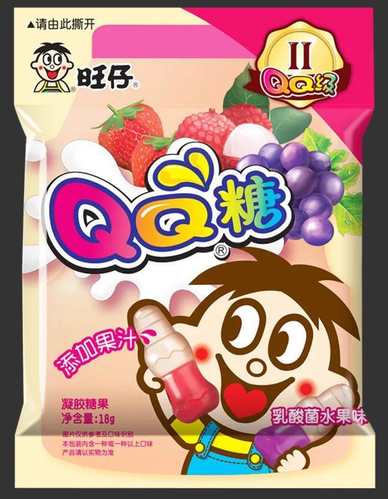 Wang Zai QQ Soft Candy with Yougrat Mixed Fruit Flavor 18G