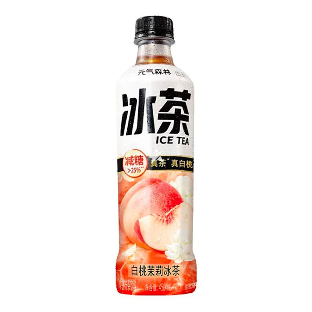 Genki Forest Low Sugar with White Peach Jasmine Ice Tea Drinks 450ML