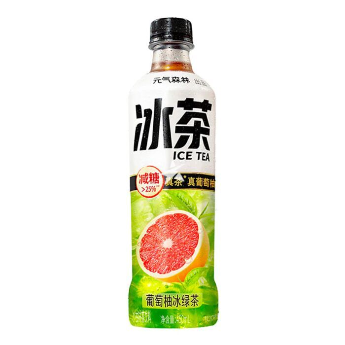 Genki Forest Low Sugar with Grapefruit Green Tea Ice Tea Drinks 450ML