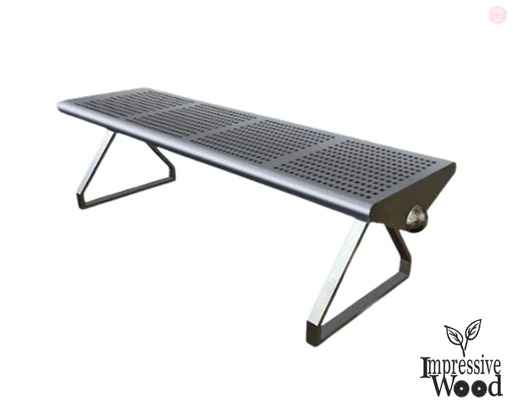 4 Seater Stainless Steel Bench With Triangle Legs