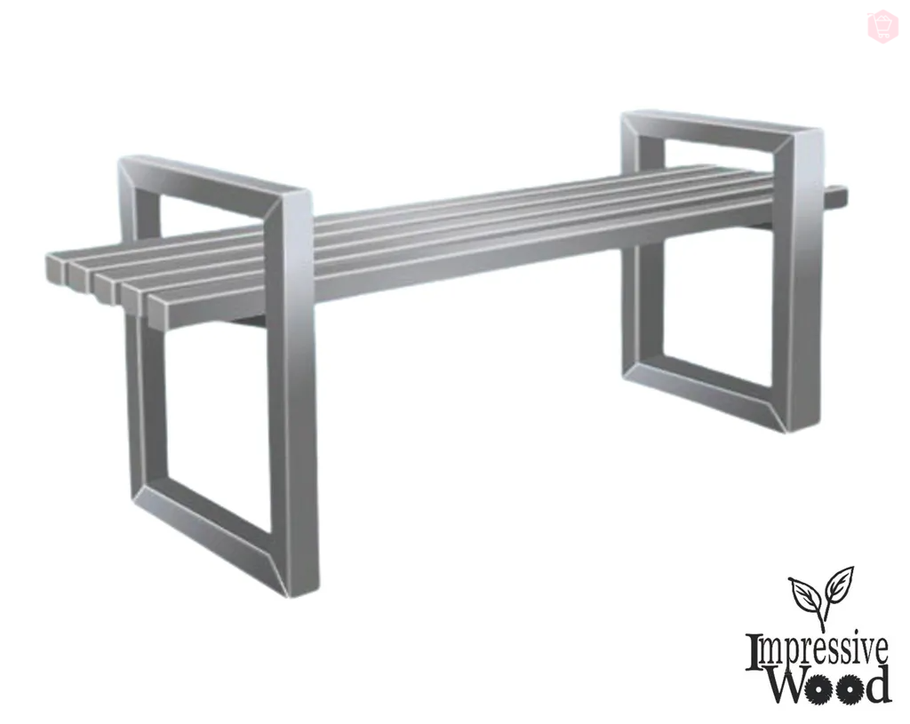 4 Seater Stainless Steel Square Pipe Bench