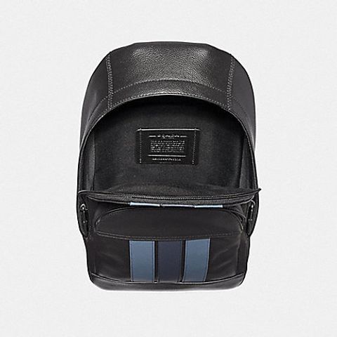 COACH『HOUSTON』バックパック ヴァーシティストライプ 黒 Coach Houston Pack With Varsity Stripe F49318 – Luxe Paradise