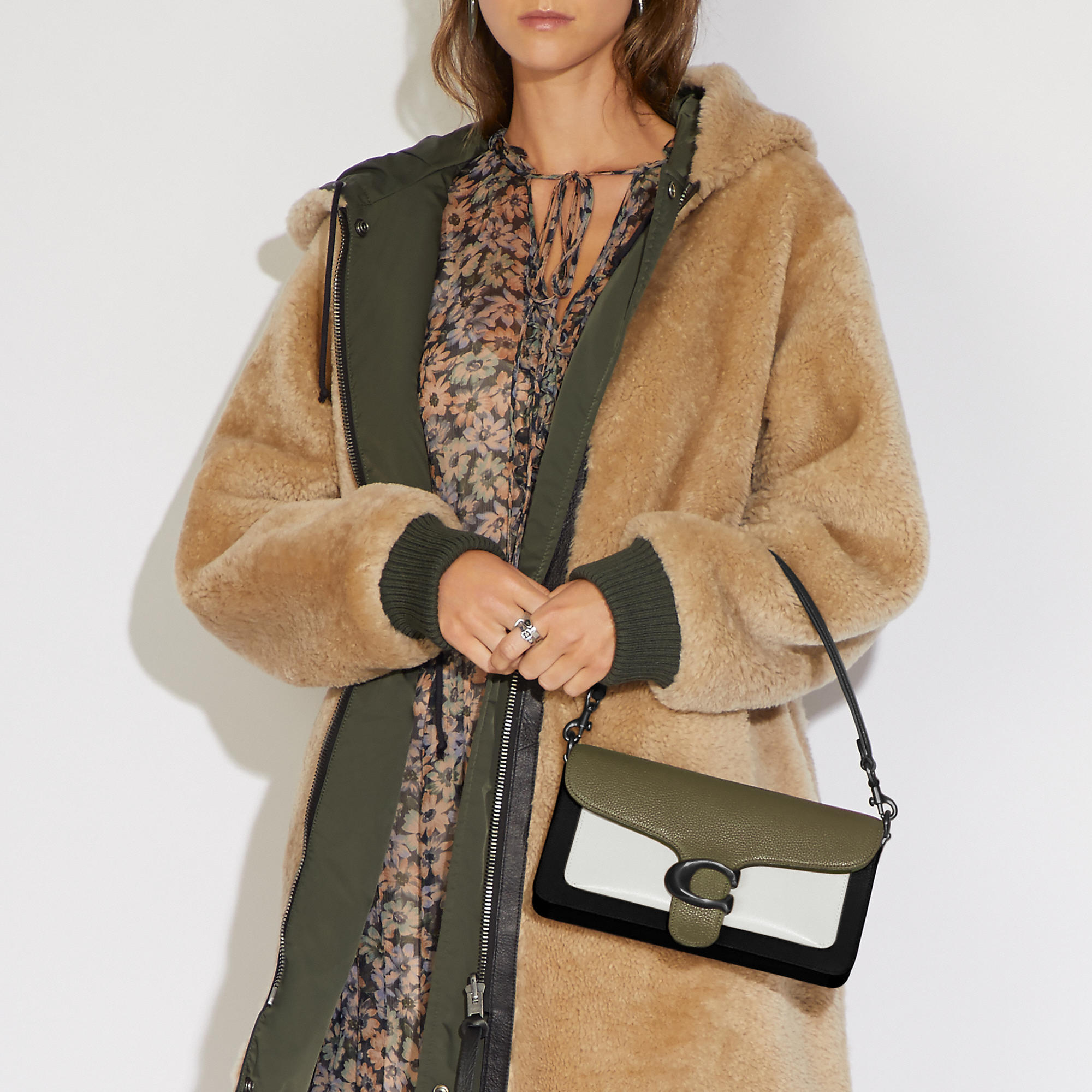 coach shearling tabby