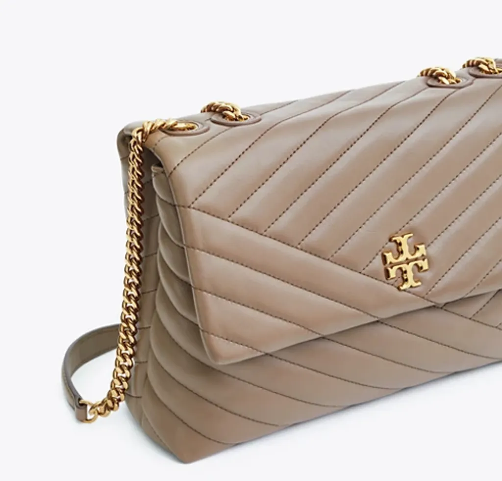 Tory Burch Kira Chevron Convertible Leather Shoulder Bag - Black/Rolled  Brass • Price »