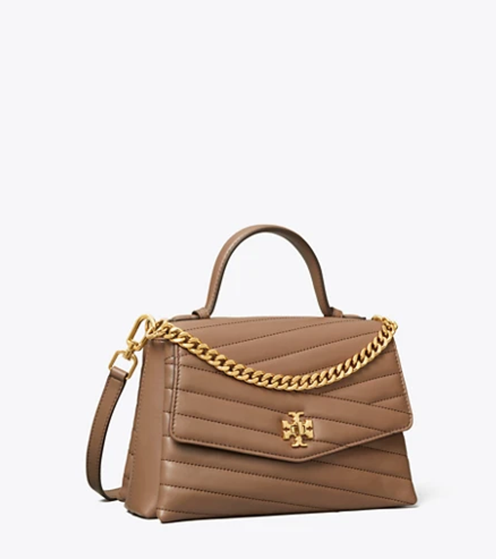 Buy Tory Burch Women's Kira Chevron Small Top-Handle Satchel, Classic  Taupe, Tan, One Size at