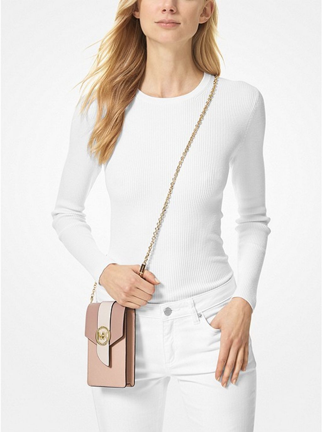 Michael Kors Small Tri-Color Saffiano Leather Smartphone Crossbody Bag ...
