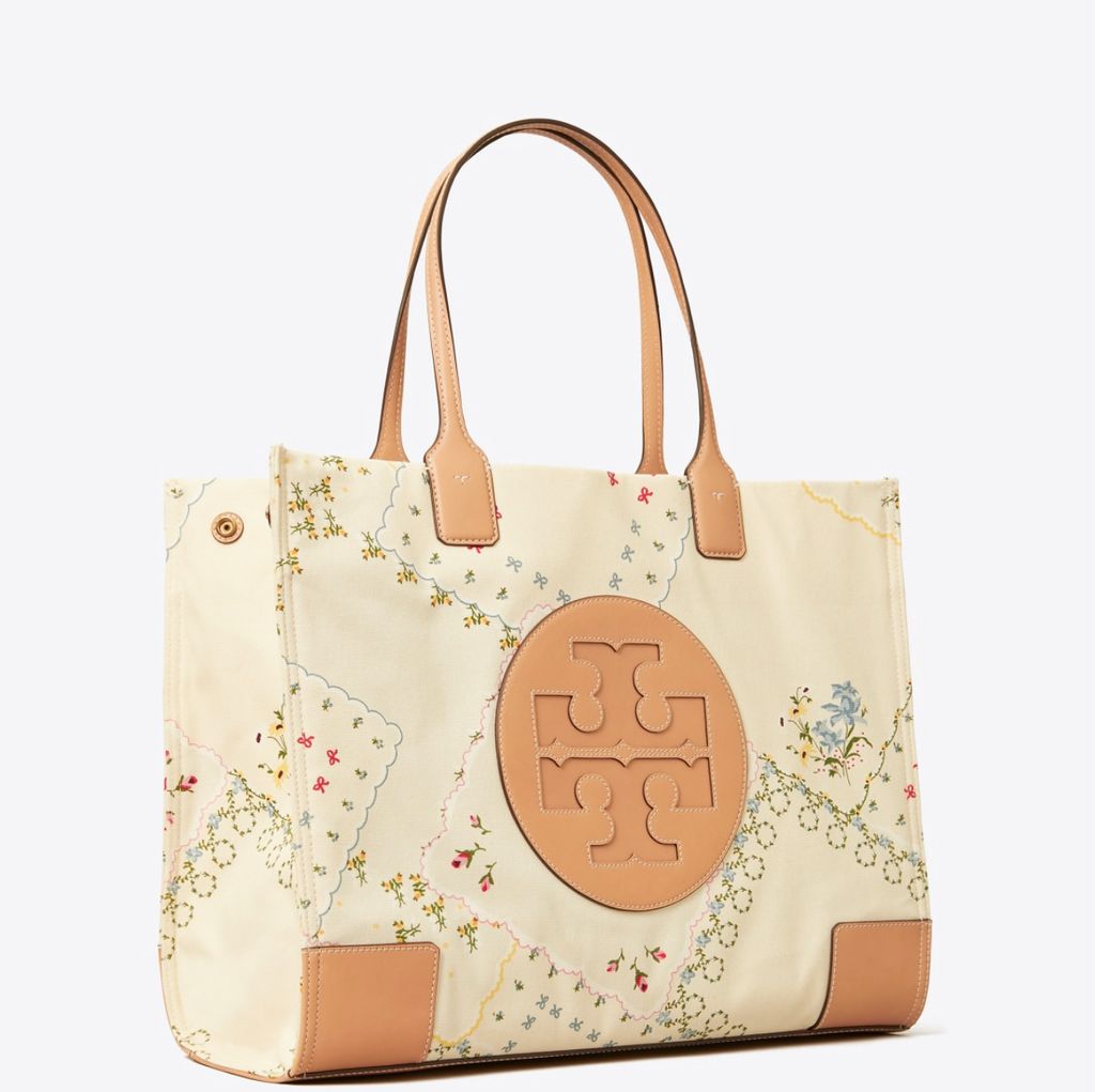 NEW Tory Burch Afternoon Tea Floral Printed Canvas Ella Tote $358