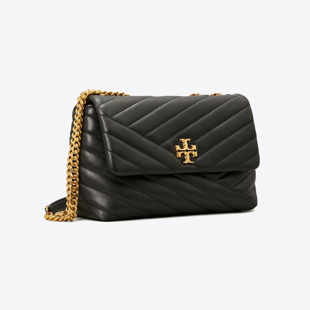 NEW Tory Burch Black SMALL Kira Chevron Convertible Shoulder Bag $548