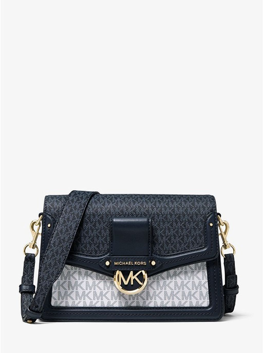 Michael Kors Jessie Medium Two-tone Logo Shoulder Bag – Luxe Paradise