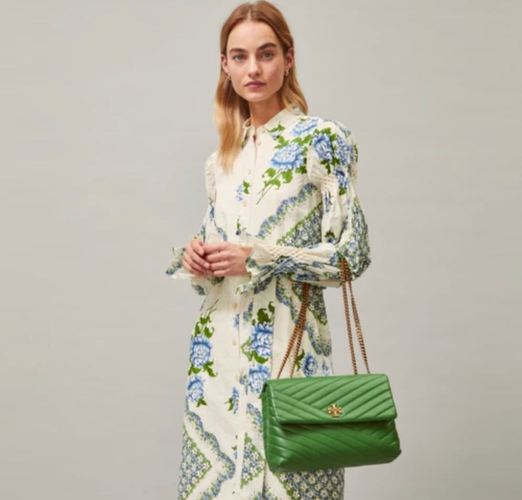 tory burch kira chevron green