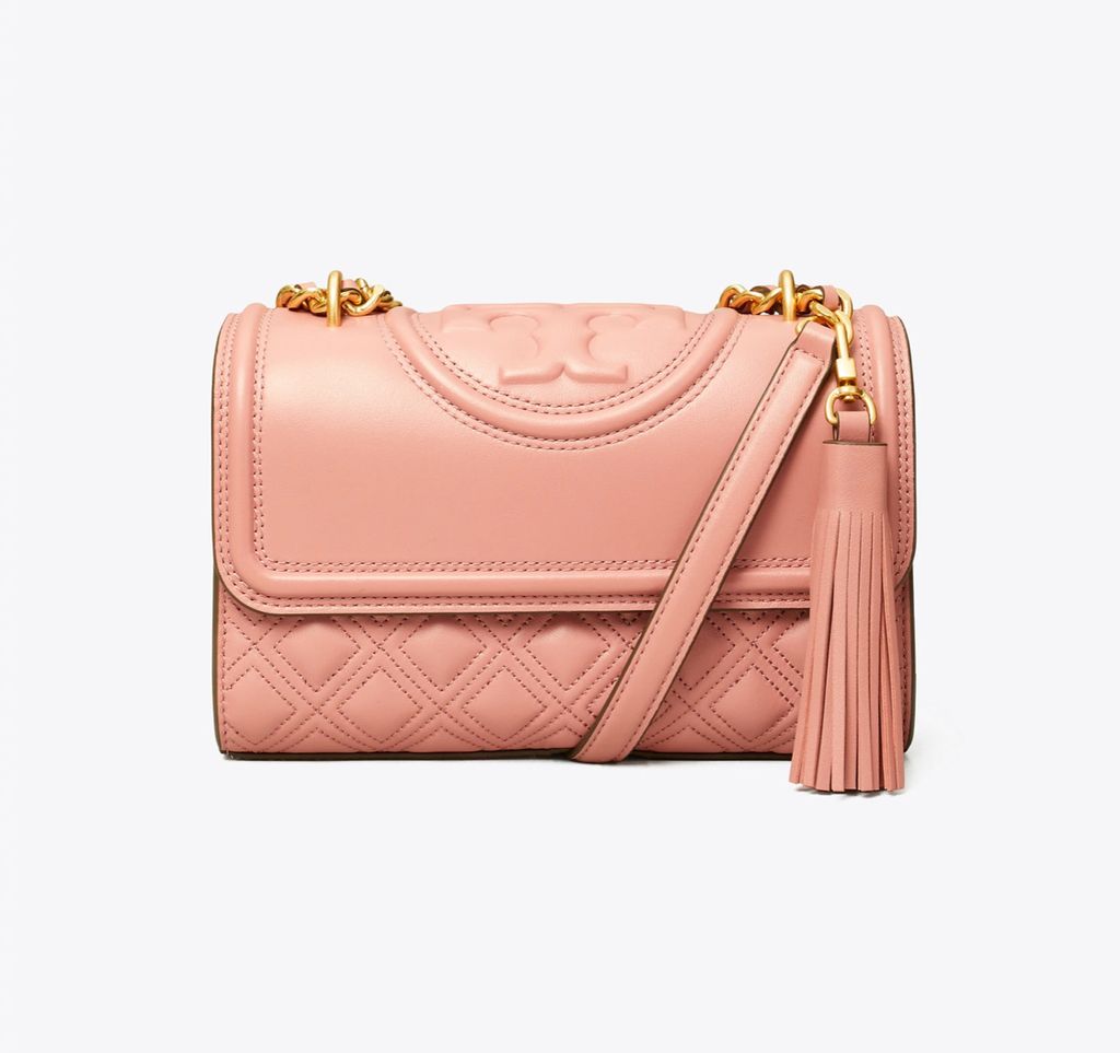 Tory Burch Fleming Small Convertible Shoulder Bag In Pink Magnolia