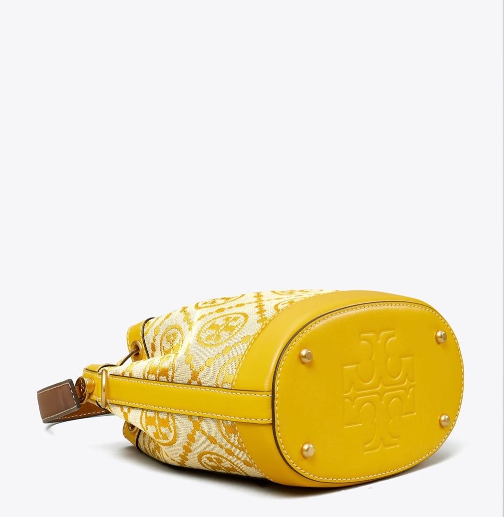 Tory Burch Logo Monogram Jacquard Bucket Bag - Hazel