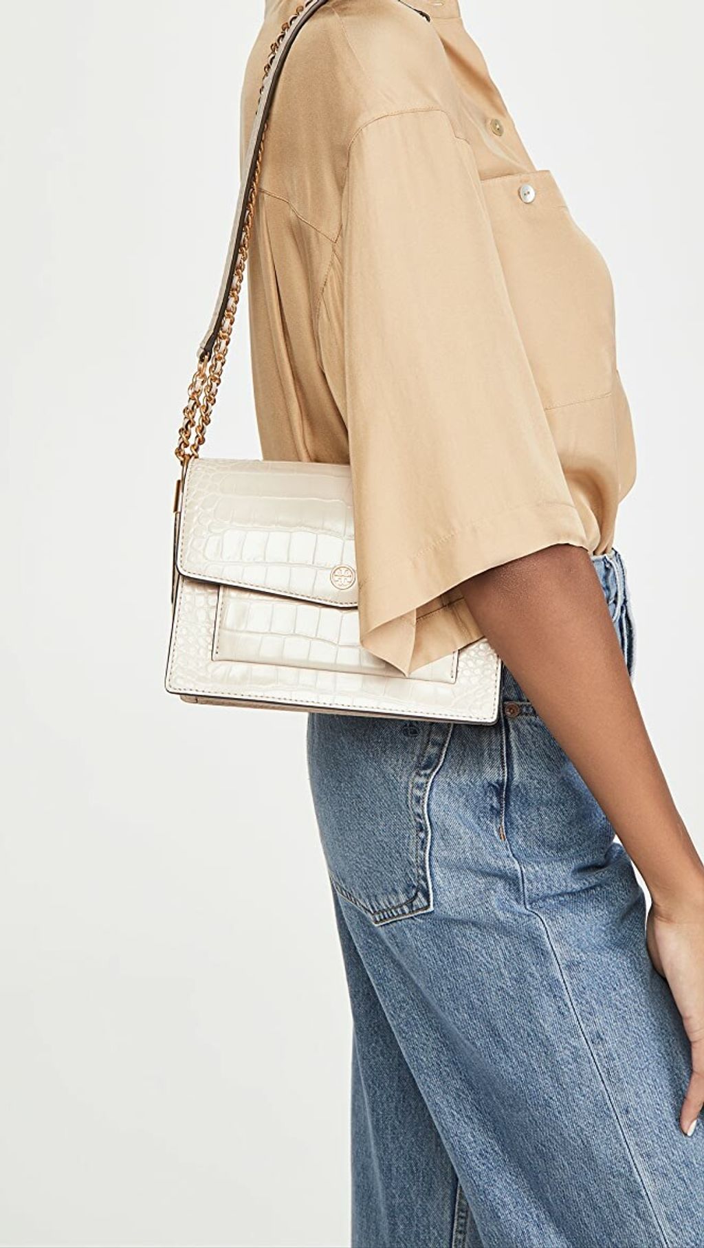 Tory Burch Robinson Embossed Shoulder Bag – Luxe Paradise