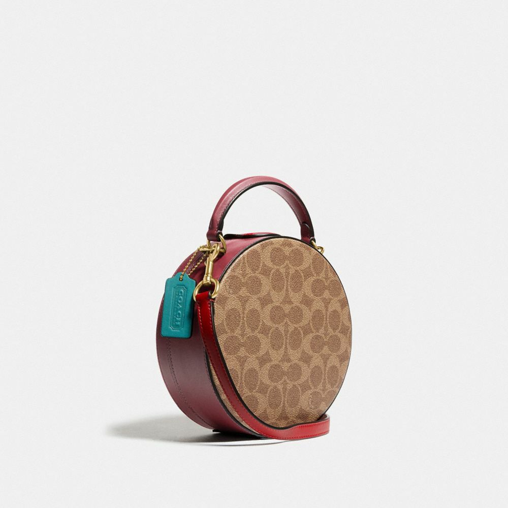 Coach Circle Bag in Signature Canvas C2444