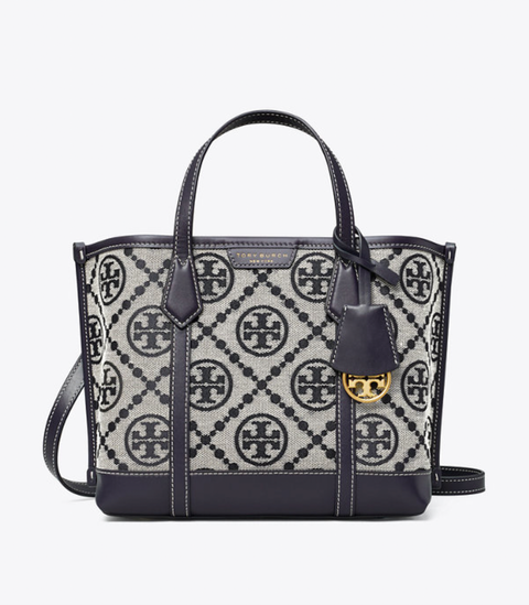 TORY BURCH TORY BURCH Perry T Monogram Small Triple Compartment Tote  GOLDFINCH