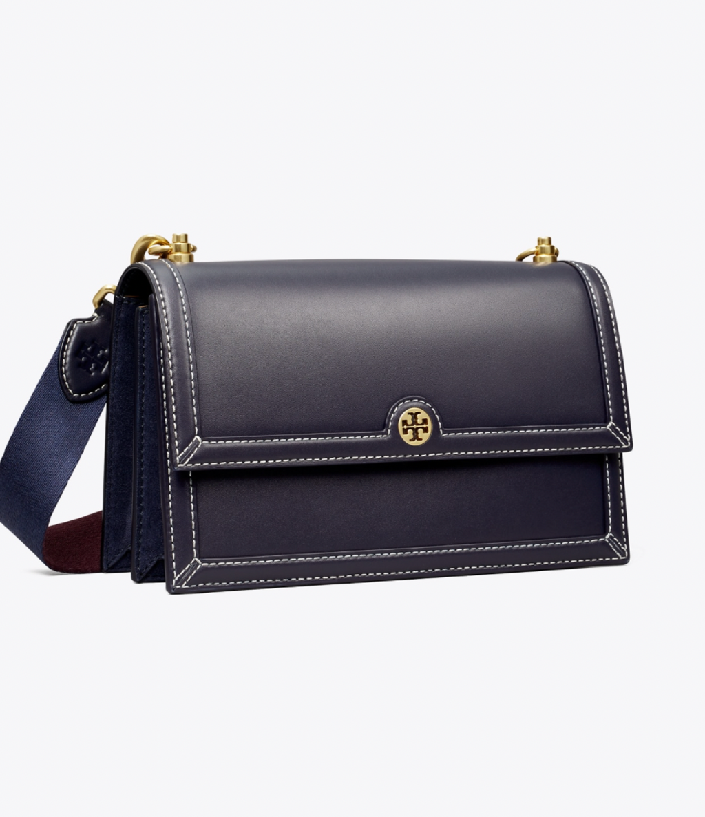 Tory Burch 't Monogram Small' Shoulder Bag in Black