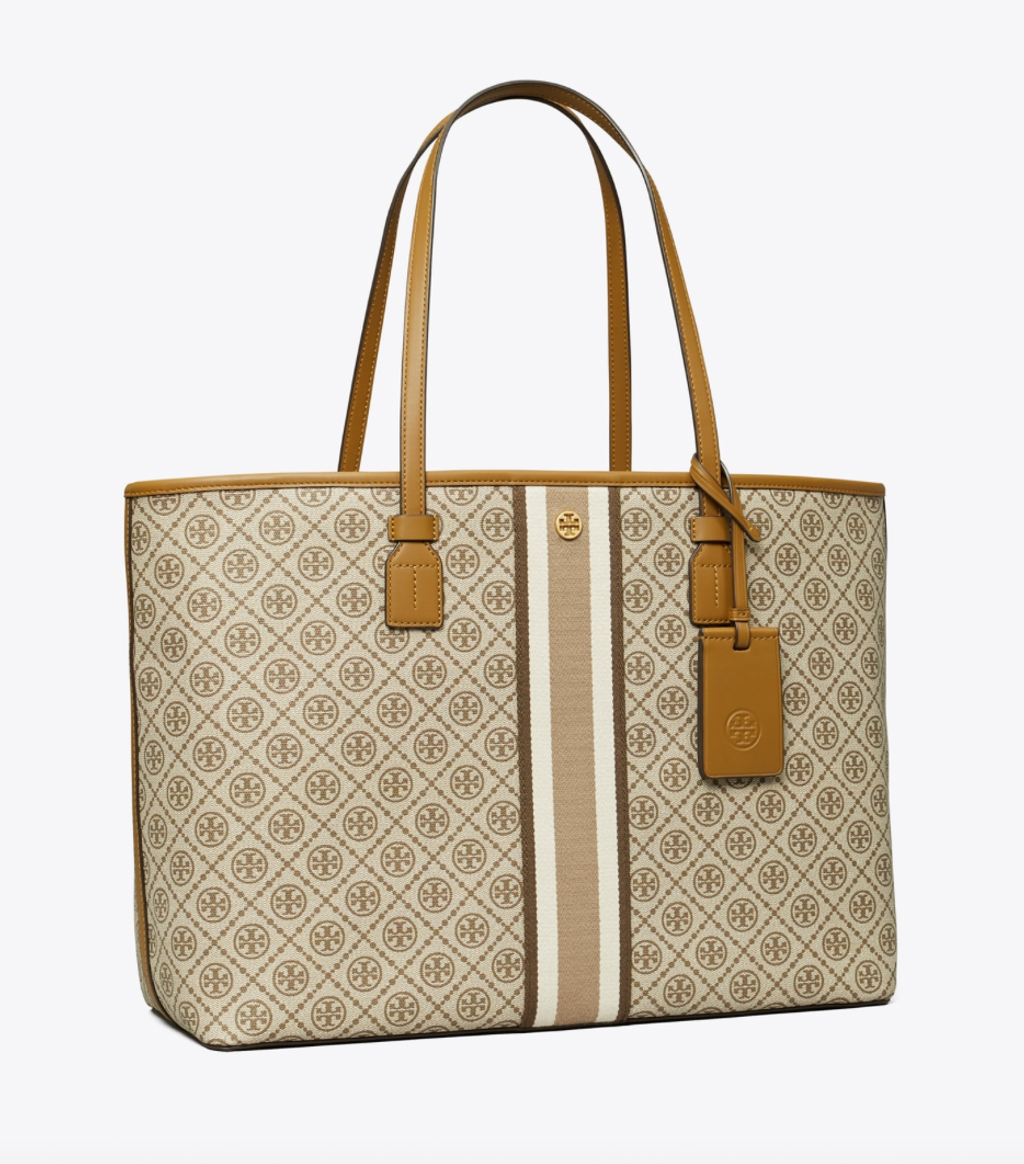 Tory Burch T Monogram Coated Canvas Tote Bag – Luxe Paradise Tory Burch T Monogram Coated Canvas Tote Bag – Luxe Paradise