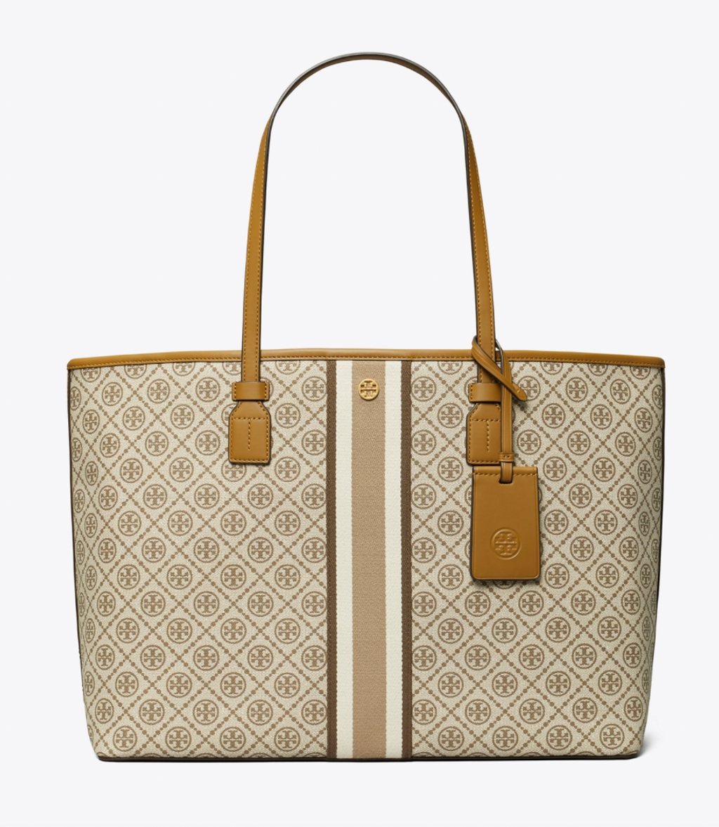 Tory Burch T-monogram Coated Canvas Tote - White