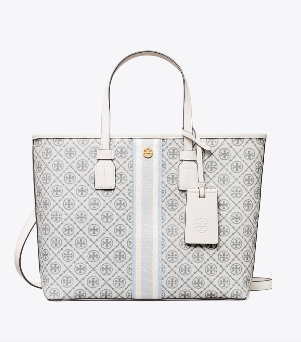 Tory Burch T Monogram Coated Canvas Small Tote Bag – Luxe Paradise Tory Burch T Monogram Coated Canvas Small Tote Bag – Luxe Paradise