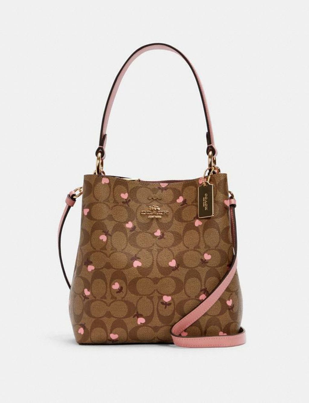 Coach Small Town Bucket Bag In Signature Canvas With Heart Floral Print C3238 Luxe Paradise Coach Small Town Bucket Bag In Signature Canvas With Heart Floral Print C3238 Luxe Paradise