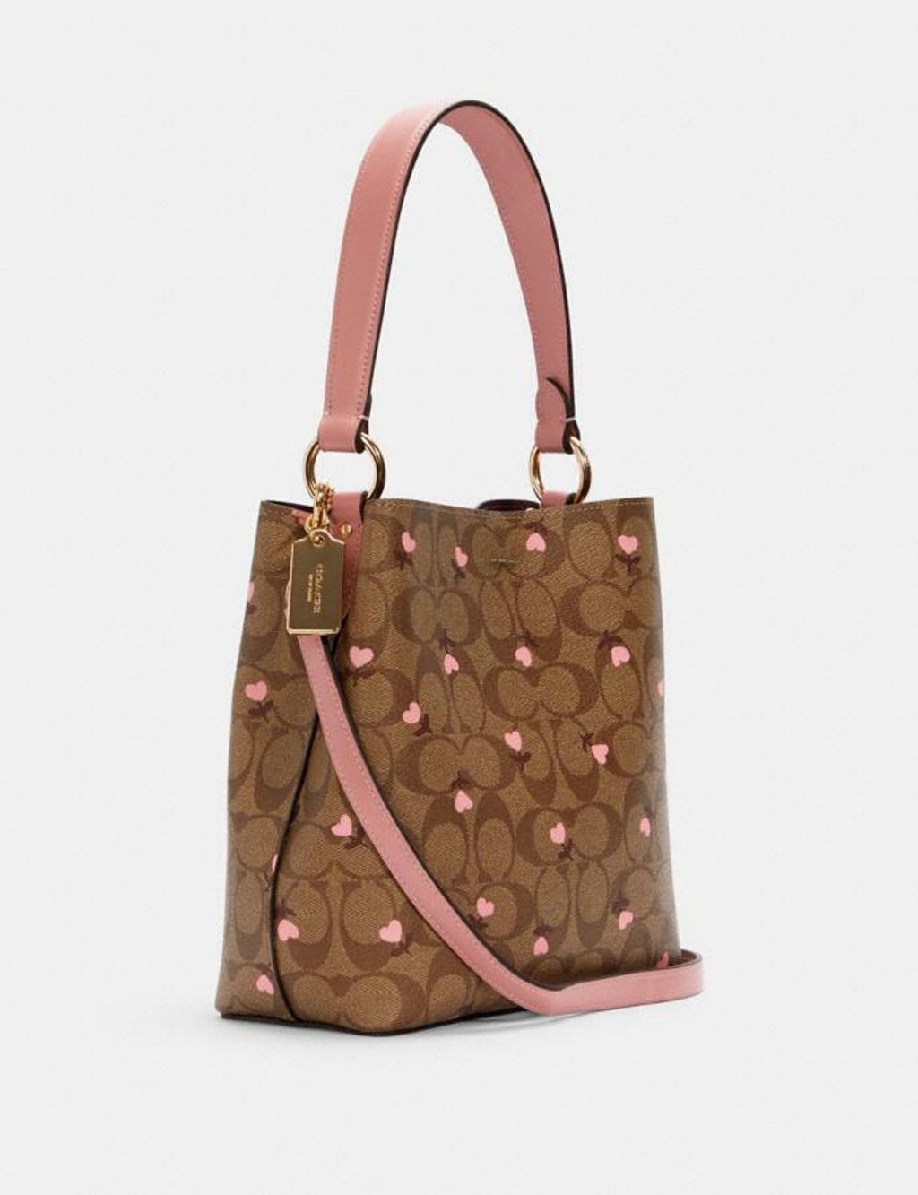 Coach Small Town Bucket Bag In Signature Canvas With Heart Floral Print C3238 Luxe Paradise Coach Small Town Bucket Bag In Signature Canvas With Heart Floral Print C3238 Luxe Paradise