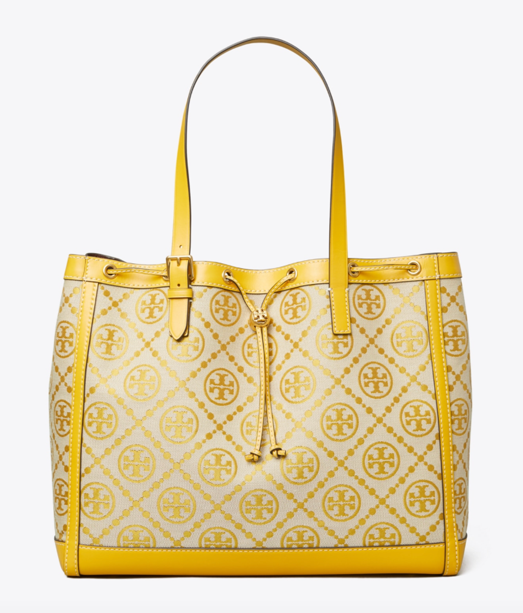 T Monogram Jacquard Tote Bag in Black - Tory Burch