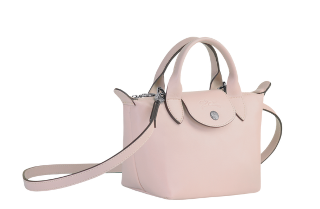 LONGCHAMP Mini Le Pliage Cuir Leather Top Handle Bag Lichen NWT