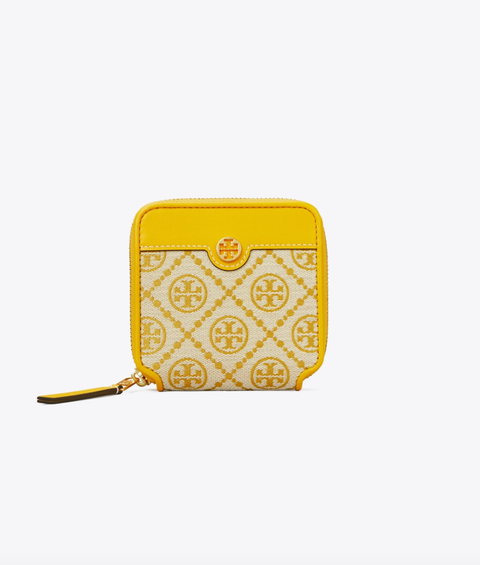 AUTH NWT Tory Burch T Monogram Jacquard Mini Tri-fold Wallet-Tory