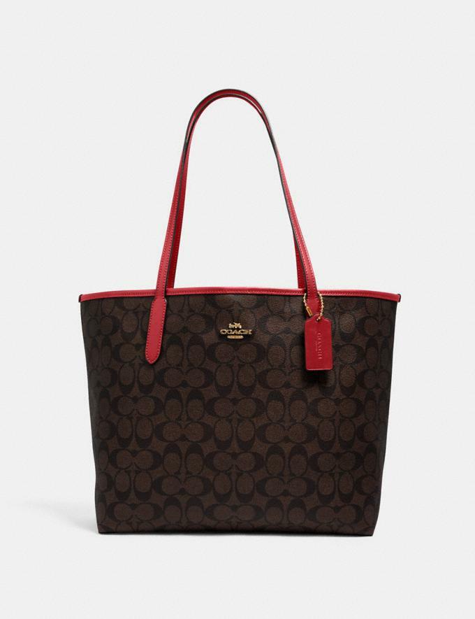 Coach city zip tote in signature hotsell