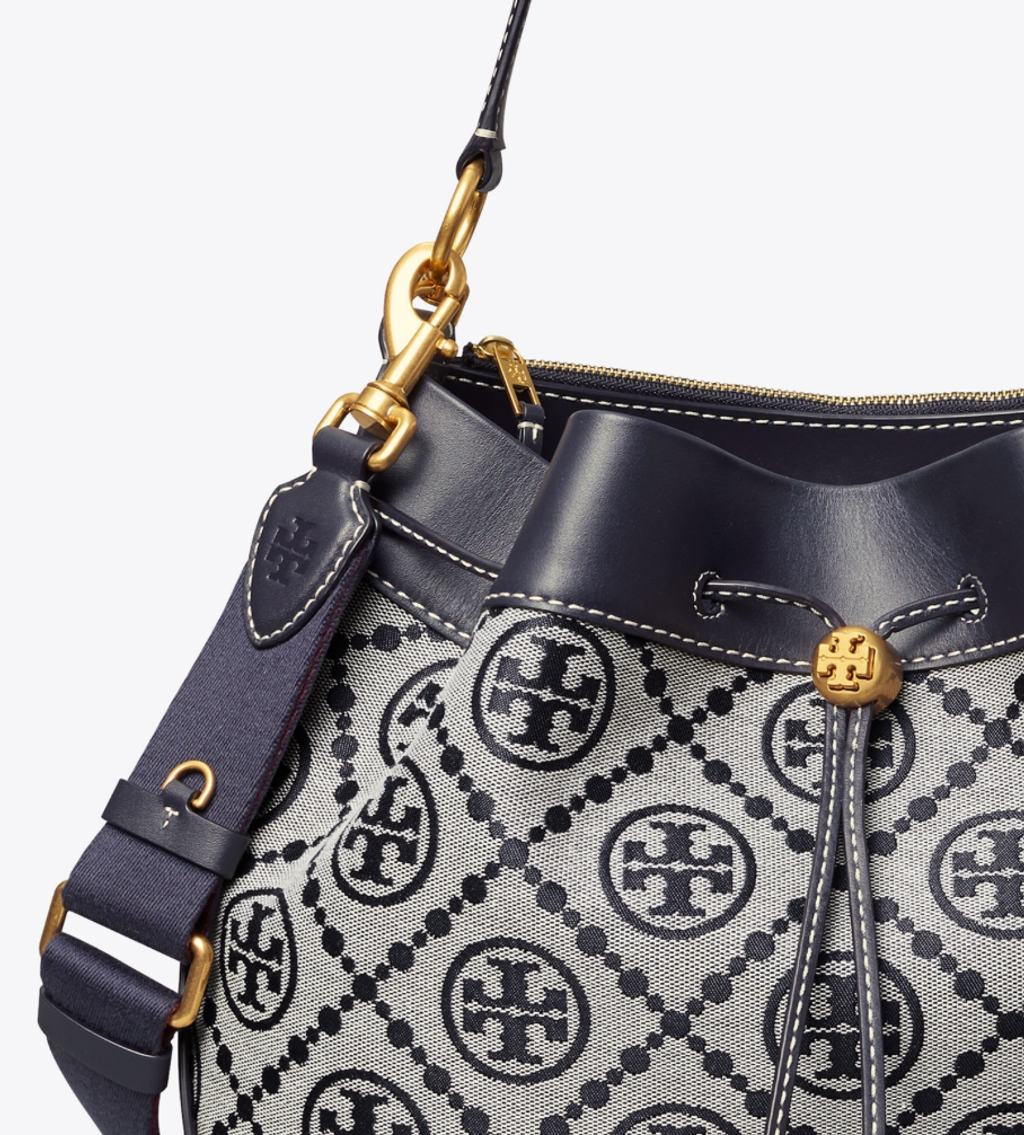 Tory Burch T Monogram Jacquard Drawstring Hobo Bag – Luxe Paradise