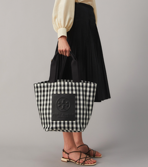 tory burch piper gingham zip backpack