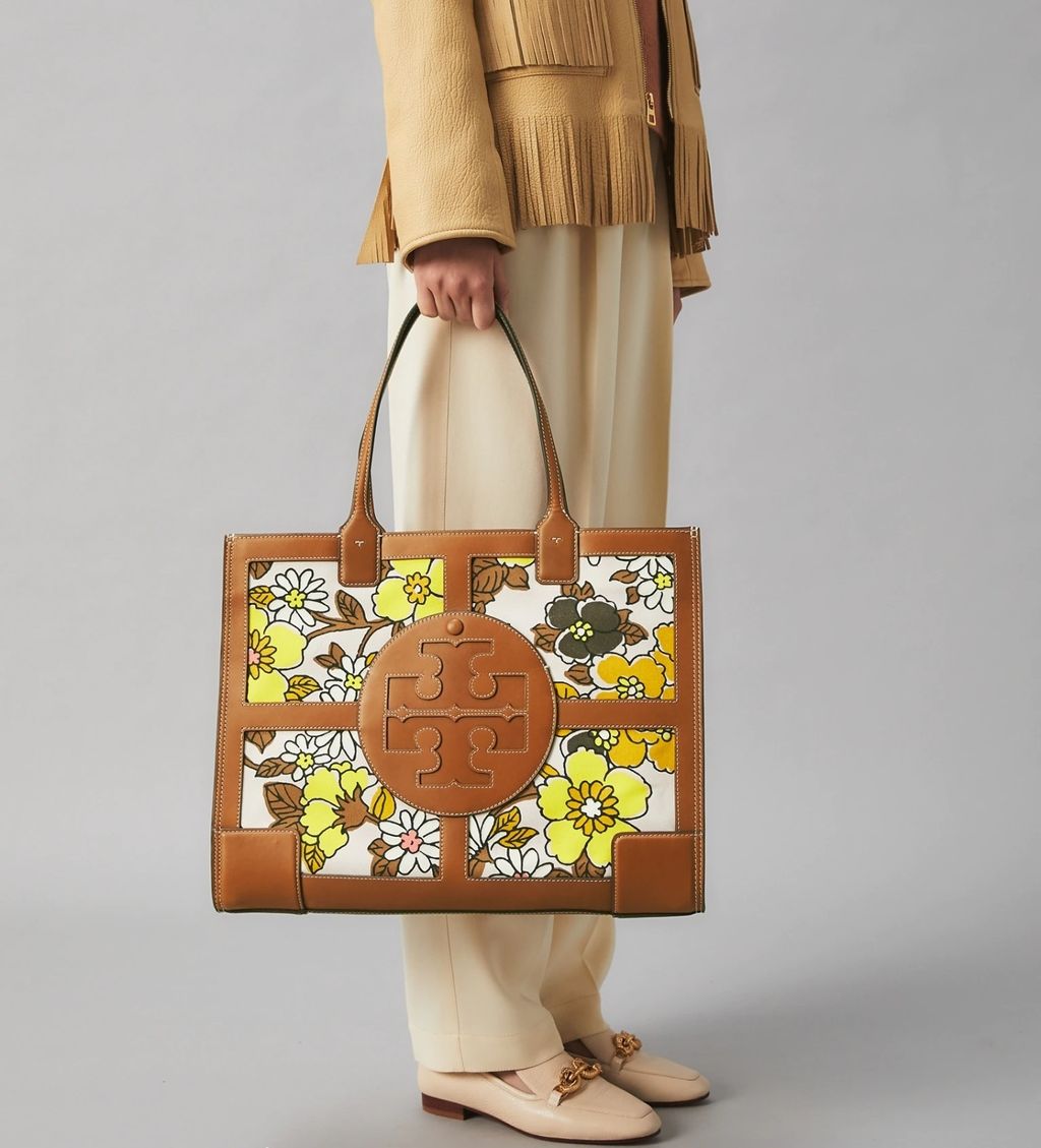 Tory Burch Ella Printed Quadrant Tote – Luxe Paradise Tory Burch Ella Printed Quadrant Tote – Luxe Paradise