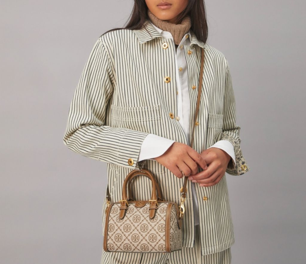 Tory Burch T Monogram Jacquard Barrel Bag – Luxe Paradise