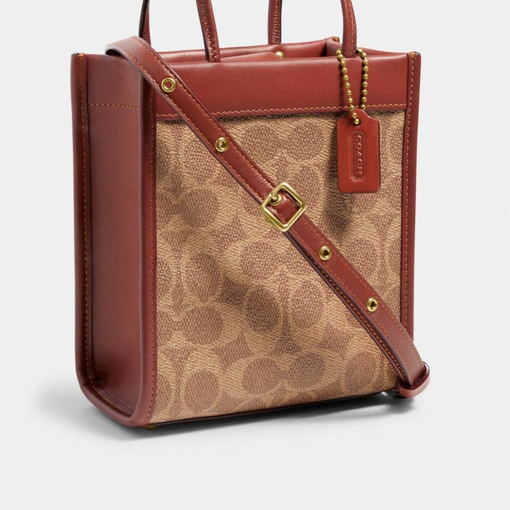 Coach Mini Cashin Tote In Signature Canvas C5277 Luxe Paradise