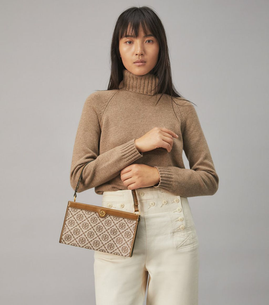 Tory Burch T Monogram Jacquard Mini Pouchette – Luxe Paradise Tory Burch T Monogram Jacquard Mini Pouchette – Luxe Paradise