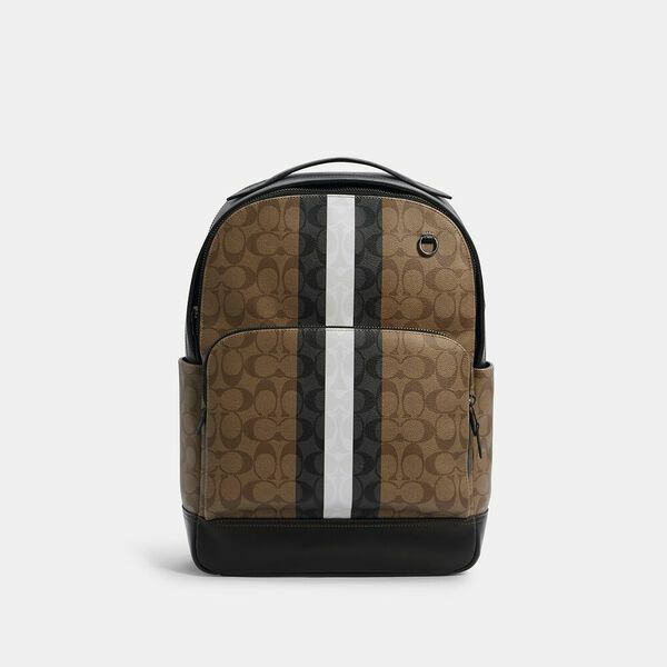 Coach Graham Backpack In Signature Canvas With Varsity Stripe C3230