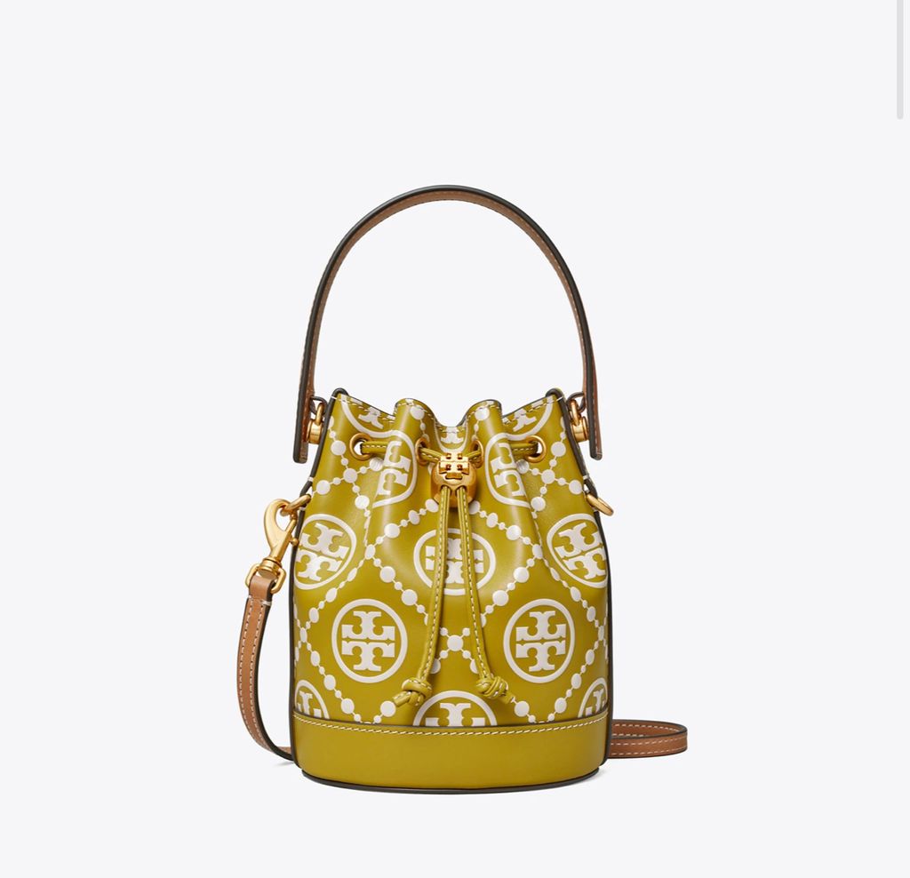 Tory Burch T Monogram Embossed Bucket Bag