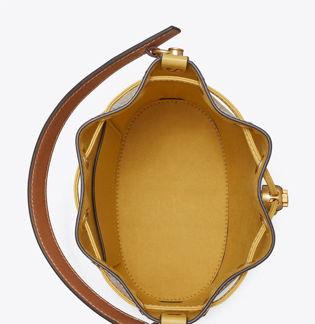 Tory Burch T Monogram Embossed Bucket Bag – Luxe Paradise