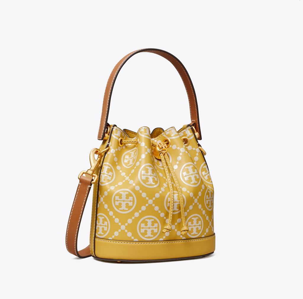 Tory Burch T Monogram Embossed Bucket Bag – Luxe Paradise